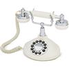 GPO Opal Telefono a Quadrante Push Button, Stile Retrò, Panna e Effetto Cromato