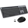 LeadsaiL Set tastiera senza fili, mouse ergonomico e tastiera, tastiera e mouse wireless per PC, dimensioni standard, layout QWERTZ, tasto click silenzioso, macOS, laptop