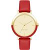Nine West - Orologio da polso da donna, Rosso/Oro