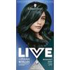 LIVE Schwarzkopf LIVE Urban Metallics Midnight Jade Tintura permanente per capelli U75, colore verde scuro vibrante, colore a lunga durata, infuso con olio di cocco per capelli lucidi