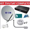 WWIO UNICO PRO Kit Parabola Satellitare 80 Cm Staffa Illuminatore e Decoder Tivusat Con Scheda