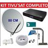 WWIO UNICO PRO Kit Parabola Satellitare 80 Cm Staffa Illuminatore e Decoder Tivusat Con Scheda