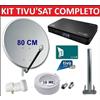 WWIO UNICO PRO Kit Parabola Satellitare 80 Cm Staffa Illuminatore e Decoder Tivusat Con Scheda