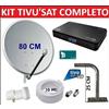 WWIO UNICO PRO Kit Parabola Satellitare 80 Cm Staffa Illuminatore e Decoder Tivusat Con Scheda