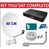 WWIO UNICO PRO Kit Parabola Satellitare 60 Cm Staffa Illuminatore e Decoder Tivusat Con Scheda