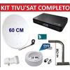 WWIO UNICO PRO Kit Parabola Satellitare 60 Cm Staffa Illuminatore e Decoder Tivusat Con Scheda