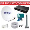 WWIO UNICO PRO Kit Parabola Satellitare 60 Cm Staffa Illuminatore e Decoder Tivusat Con Scheda