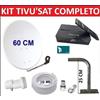 WWIO UNICO PRO Kit Parabola Satellitare 60 Cm Staffa Illuminatore e Decoder Tivusat Con Scheda
