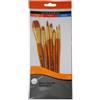 Daler Rowney Simply Gold Taklon - Set di pennelli acrilici con setole Sintetiche e Manici Corti, 7 pennelli Assortiti, per artisti e hobbisti Principianti