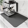 DK177 Tappetino da caffè e bar, tappetino assorbente per nascondere le macchie, con retro in gomma impermeabile, si adatta sotto la macchina da caffè, caffettiera, macchina per caffè espresso (grigio