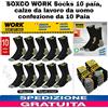 SOXCO WORK Socks 10 paia, calze da lavoro da uomo confezione da 10 paia,TG 47-50