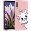 ZhuoFan Cover per Samsung Galaxy A7 2018, Custodia Cover Silicone Rosa con Disegni Ultra Slim TPU Morbido Antiurto 3D Cartoon Bumper Case Protettiva per Samsung Galaxy A7 2018, Gatto