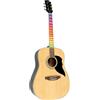 EKO GUITARS - RANGER NAT VISUAL NOTE, Chitarra Acustica Dreadnought Visual Note, Top in Abete, Fasce e Fondo in Linden, Lamina LED Visual Note che si interfaccia con l'APP dedicata,Colore Natural