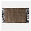 DEGHI Tappeto 60x90 cm in juta e cotone naturale con frange scure