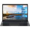 Laptop 15.6" 8GB RAM 256GB SSD Windows 11 Notebook Celeron Quad-Core up to 2.8Gh