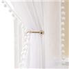 MIULEE Tende Trasparenti per Cucina Finestra Moderna 2 Pezzi in Poliestere con Occhielli a Vetro 140X280 CM Bianco