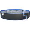 STEINBACH Set piscina a parete in acciaio nuovo - 011121G - Ø 550 x 120 cm - piscina rotonda di colore grigio per fino a 25.600 l di acqua - con pellicola interna blu resistente all'inverno e numerosi