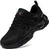 LARNMERN Scarpe Antinfortunistiche Uomo Donna Cuscino d'Aria Scarpe Cantiere Lavoro Leggere Comodo Punta in Acciaio Sneaker Antinfortunistica Protettive Mode Taglia 44EU,Nero