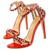 Kimigia Scarpe da Donna Sandali con Tacco a Spillo con Tacco Alto e Cinturino alla Caviglia colorato per la Festa in Discoteca Regalo di Compleanno Altezza Tacco 11 cm