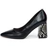 Rio Fiore Scarpe con Tacco, Décolleté Donna, Nere, 8 cm Tacco Largo, Pelle Sintetica, Scarpe Eleganti, Сomodi Tacchi Nere, DL983-0716-15 (Black PU, 39 EU)