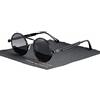 Kingseven Occhiali da Sole Rotondi Polarizzati Stile Retrò per Uomo e Donna | Montatura in Metallo Stile Steampunk | Look Vintage Nero