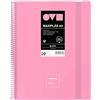 Grafoplás Grafoplas | Cartelle di buste in plastica A4 | 20 fodere trasparenti | Coperchi rigidi in Polyfoam | Resistente e Ultraleggero | Colore rosa | Spirale PVC | Unequal Minimal | Perfetto per documenti