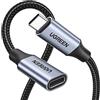 UGREEN Cavo Type C Video 4K@60Hz, Cable USB 3.2 Prolunga 10Gbps Ricarica Rapida 100W, Thunderbolt 3 Compatibile con iPhone 17/16/15 Plus Pro Max, MacBook M2, Galaxy S26 S25, ecc. 0,5M Grigio