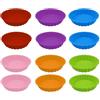 WakiHong 12 Pezzi Riutilizzata Stampo Crostata Silicone11cm