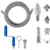 GYHMTOO Sonda Sturatubi 5m Diametro 12 mm,Sonda Stura Lavandini e Scarichi con 8 Pulitori di Drenaggio，Professionale sturatubi elettrico