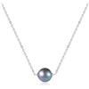 COAI Collana da Donna Argento Sterling 925 Placcato Rodio, Collana con Ciondolo Perla Nera Naturale da Donna