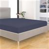 BANZAII TEXTILE INNOVATOR ONLINE Banzaii Lenzuolo sotto con Angoli Invernale Felpato in Flanella Anti-Pilling 100% Cotone Tinta Unita Una Piazza Singolo 80/90 x 200 cm Blu