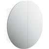 vidaXL Armadio da Bagno con Specchio Rotondo e LED Bianco 47x47x17,5cm