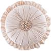 Fouriding Cuscino rotondo con volant, 35 cm, cuscino rotondo con fiori, cuscino per pavimento, soggiorno, divano, letto, sedia, pavimento, auto, decorazione per la casa (beige)