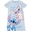 DISNEY Pigiama Pigiama Stitch Bambina | Lilo e Stitch Camicia da Notte | Stitch e Angel Pigiama Bambina | Blu 7-8 Anni