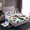 Loussiesd Set di lenzuola per bambini, misura singola,con a insetti volanti, morbido,traspirante e colorato,set di biancheria da letto per ragazzi (1 lenzuolo + 1 lenzuolo con angoli + 1 federa per cuscino)