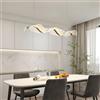 HvKvHvY Lampadario LED Lampada a sospensione moderna con telecomando Dimmerabile Tavolo da pranzo Illuminazione a sospensione Plafoniere a onda regolabili per cucina Isola Sala Lampada a sospensione (L100cm)