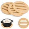 LOBVABA 4 Pezzi Sottopentola, Sottopentola Naturale, Resistente Sottopentola Legno, Antiscivolo Al Calore Sottopentola, Tappetini Isolanti, Tappetino in Legno Antiscivolo e Termoisolante Per Pentole Da Cucina
