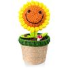 KIAYOO Regalo Girasole, Decorazioni da Scrivania per Casa e Ufficio, Fiori all'Uncinetto Regalo per Lui Lei Uomini Donne Amici Fidanzato Compleanno Natale San Valentino
