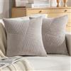 DecorMommt Copricuscino 50x50 Grigio Chiaro Accogliente Velluto a Coste Copricuscini Divano Lusso Boho Decorativo 2 Pezzi Federe Cuscini Divano per Decorazione del Ufficio Auto Divano Sedia