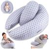 Chilling Home Cuscino Gravidanza 2 in 1 XXL,Cuscino Allattamento per Neonato, Cuscino Gravidanza per Dormire con Cuscino Interno e Federa in Cotone,Cuscino Allattamento e Gravidanza (Blu)