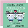 Stuff4 Simpatico biglietto di anniversario cinese figlia e genero - 20 anni insieme - biglietti di auguri il 20° anniversario di matrimonio genero figlia 145mm biglietti di auguri