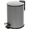 Inbagno Pattumiera Bagno a Pedale, capacità 3 Lt, in Acciaio Colore Grigio, Coperchio Slim, H 24 x 17 cm
