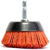 S&R Spazzola a Tazza per Trapano in Nylon AGGRESSIVO per pulitura e rifiniture di Legno Ferro Metalli Acciaio Fughe Piastrelle Pavimenti. Codolo esagonale 1/4 (6,35 mm)