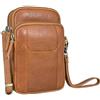 STILORD 'Tertius' Borsa Porta Cellulare in Pelle con Sistema 3-in-1 Piccola Borsa a Tracolla Marsupio da Cintura Vintage Pochette Uomo in Cuoio Genuino, Colore:cognac-marrone