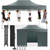 COBIZI Gazebo 3x4,5 Pieghevole Impermeabile con Parete Laterale,Gazebo Esterno Resistente,Tende per Gazebo,Tendone Padiglione Pop Up per Feste Campeggio (3 per 4,5m Grigio)