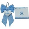 ideeanto Set fiocco nascita sacchetto sacca primo cambio neonato personalizzato con nome (Celeste cuoricini)