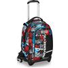 Seven Trolley Scuola Jack 2 Ruote, Nero Rosso, Half Street, 3 in 1, Triplo Uso, Zaino Con Carrello Sganciabile, Tasca Porta Borraccia e Crossover System, Zaino Scuola Viaggio, Bambino Ragazzo