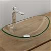 maimai Mai & Mai Lavabo da Appoggio 53,5x35,5x16cm, Lavandino Bagno in Vetro Temperato Ovale Trasparente, Minerva08