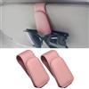 Anwlki portaocchiali auto, 2 confezioni, magnetico, in pelle, porta occhiali da auto, per auto, con clip per biglietti (rosa)