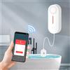 Zecamin Allarme rilevatore di perdite d'acqua WiFi,allarme di sensori intelligenti per la rilevazione di perdite d'acqua,allarme rilevatore di perdite d'acqua da 100dB con monitoraggio remoto tramite app.1PCS